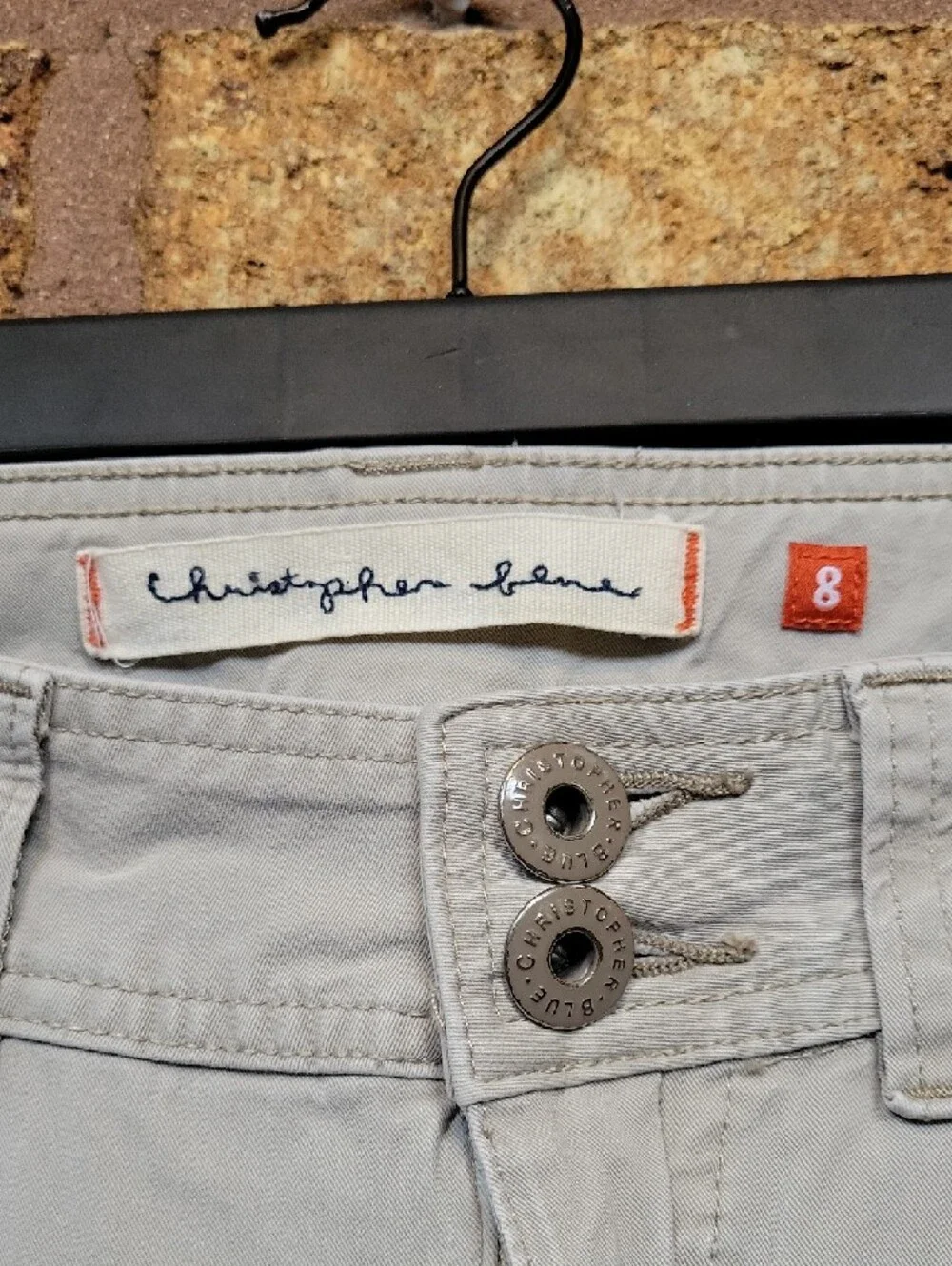 Christopher Blue Capri Double-Button Capri Cargo Cotton Stretch Pants Size 8
